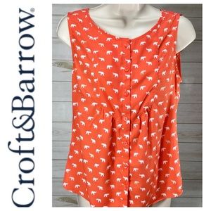 Cute elephant sleeveless blouse!